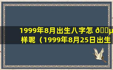 1999年8月出生八字怎 🐵 样呢（1999年8月25日出生是什么命）